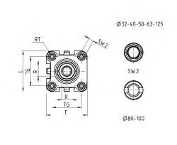 CILINDRO ISO 15552 COM FITAS DE EFEITO NÃO MAGNÉTICO DUPLO AMORTECIDO   REF. CAMOZZI 60N2C063A1000R